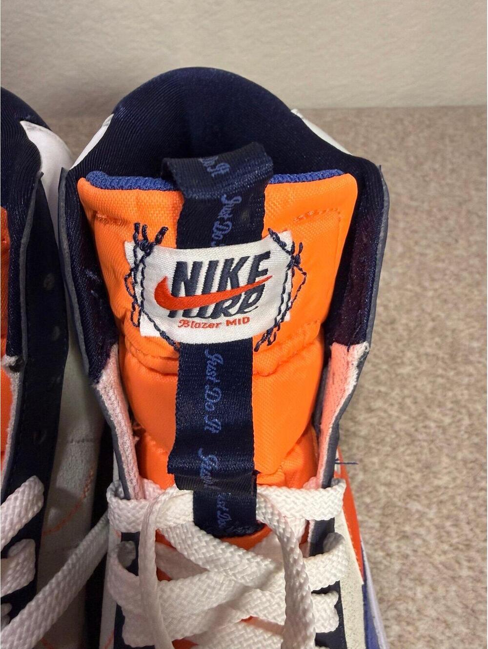 Nike Blazer Mid ’77 Jumbo GS FQ7433-100 Kids Size 6Y White Orange Navy - Picture 3 of 7